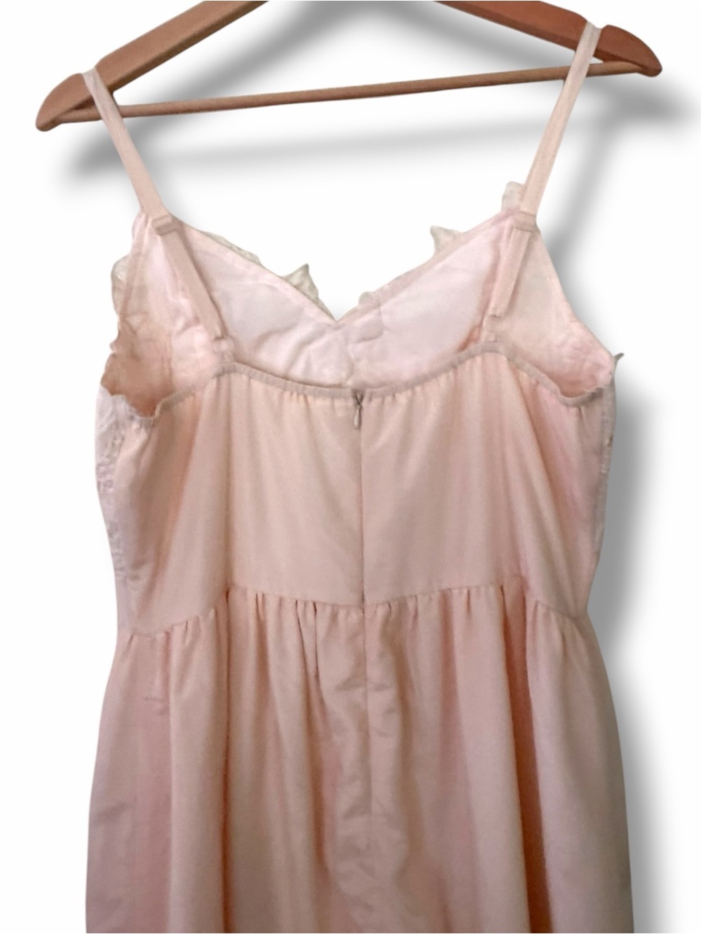 Esley Blush Floral Lace Slip Dress Sleeveless Medium Boho Romantic Cotton Silk - Picture 7 of 14
